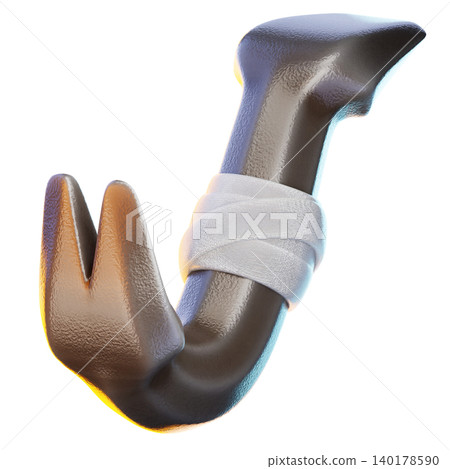 crowbar 3d render icon, construction illustration 140178590