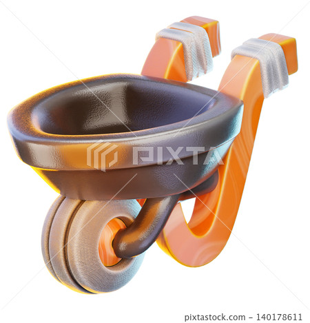 wheelbarrow 3d render icon, construction illustration wheelbarrow 3d render icon, construction illustration 140178611