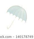 Hand-drawn umbrella illustration | Cute and sophisticated pale-toned French chic color scheme (for a comfortable living design) 140178749