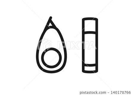 Tape glue and stick glue set line art icon, illustration material for a set of 2 types of glue Tape glue and stick glue set line art icon, illustration material for a set of 2 types of glue 140178766
