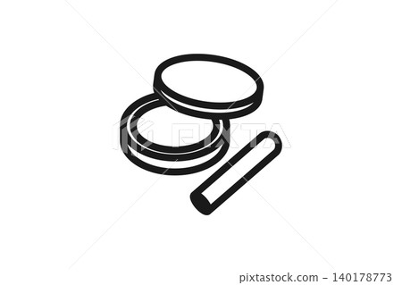 Stamp and ink pad set line art icon - Stamp pad illustration material Stamp and ink pad set line art icon - Stamp pad illustration material 140178773