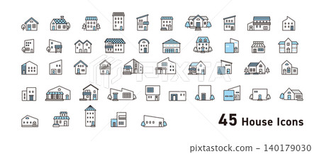 Simple house vector icon set Simple house vector icon set 140179030