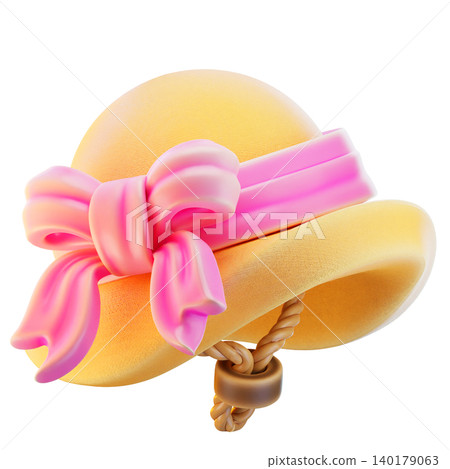 beach hat 3d render icon, hat illustration beach hat 3d render icon, hat illustration 140179063