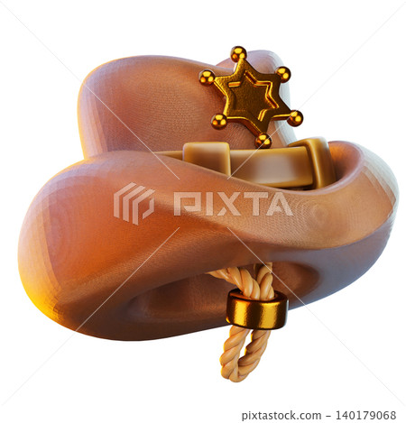 cowboy hat 3d render icon, hat illustration cowboy hat 3d render icon, hat illustration 140179068