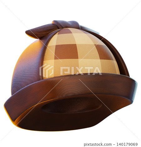detective hat 3d render icon, hat illustration detective hat 3d render icon, hat illustration 140179069