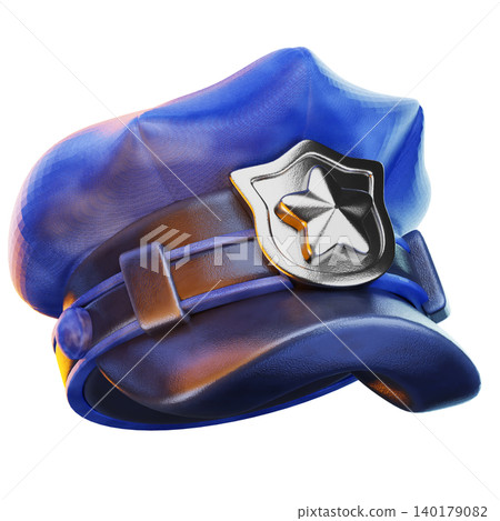 police hat 3d render icon, hat illustration police hat 3d render icon, hat illustration 140179082
