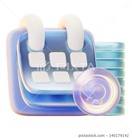 recurring bills 3d render icon hat illustration recurring bills 3d render icon hat illustration 140179142
