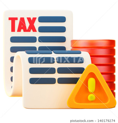 tax alert 3d render icon, hat illustration tax alert 3d render icon, hat illustration 140179274