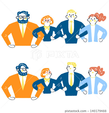 A business scene where strong unity allows for a shared vision and teamwork to overcome immense pressure. A business scene where strong unity allows for a shared vision and teamwork to overcome immense pressure. 140179488