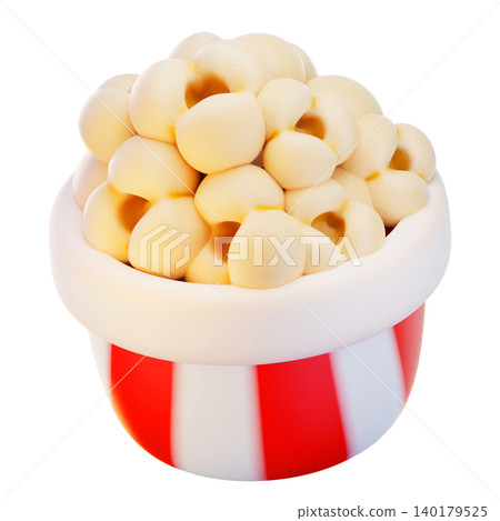 popcorn, 3d render icon, fast food illustration 140179525