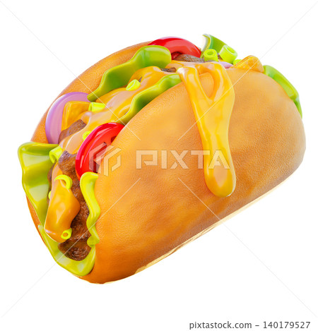 tacos, 3d render icon, fast food illustration tacos, 3d render icon, fast food illustration 140179527