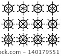 Set of vector illustrations of ship steering wheel icons. 140179551