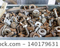 A large collection of old bolts and nuts 140179631