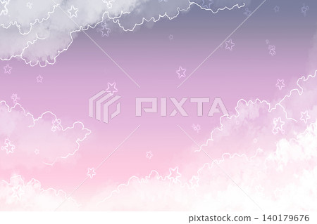 Dreamy and cute starry sky and cloud fantasy background: Pastel gradient fantasy sky illustration Dreamy and cute starry sky and cloud fantasy background: Pastel gradient fantasy sky illustration 140179676