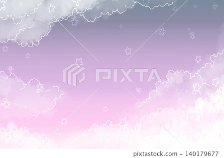 Dreamy and cute starry sky and cloud fantasy background: Pastel gradient fantasy sky illustration Dreamy and cute starry sky and cloud fantasy background: Pastel gradient fantasy sky illustration 140179677