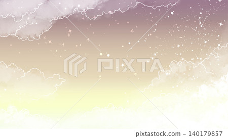 星光柔和的天空背景：夢幻般的素材，包含飄渺的雲朵和閃爍的星星。 140179857