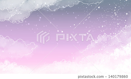 Starry pastel sky background: Fantasy material featuring dreamy clouds and sparkling stars. Starry pastel sky background: Fantasy material featuring dreamy clouds and sparkling stars. 140179860