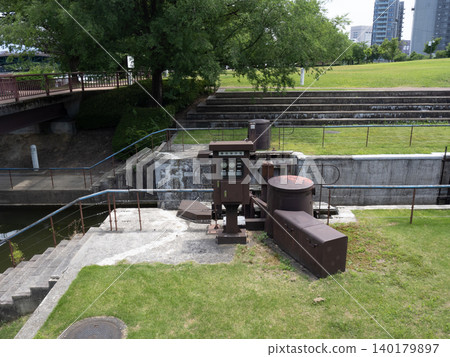 Ushijima Lock Gate at Fugan Canal Kansui Park 140179897