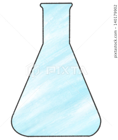 A simple illustration of a triangular flask (black outline). A simple illustration of a triangular flask (black outline). 140179902