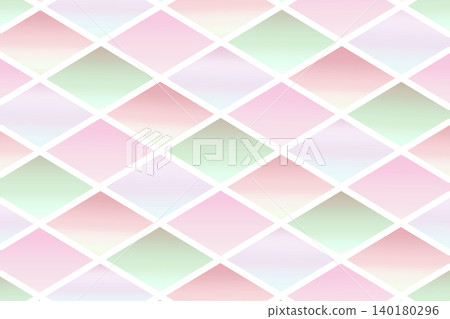 Pastel gradient diamond pattern background, geometric design material. 140180296