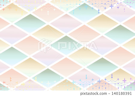 Pastel-colored geometric frame background with a sparkling diamond pattern. 140180391