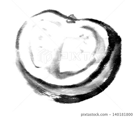 Ink painting, ink painting, cross-section of a tomato Ink painting, ink painting, cross-section of a tomato 140181800