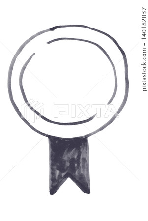 Ranking medal design without numbers, drawn with a soft marker. (Monochrome 2) Ranking medal design without numbers, drawn with a soft marker. (Monochrome 2) 140182037