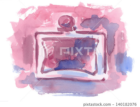 Stylish perfume watercolor painting Stylish perfume watercolor painting 140182076