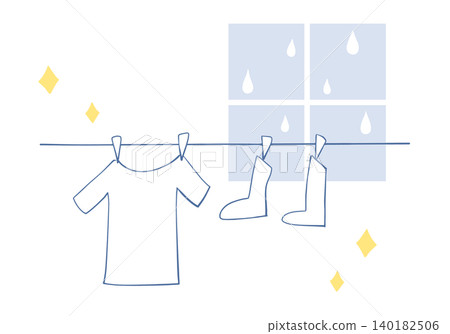 Drying clothes indoors - clean Drying clothes indoors - clean 140182506