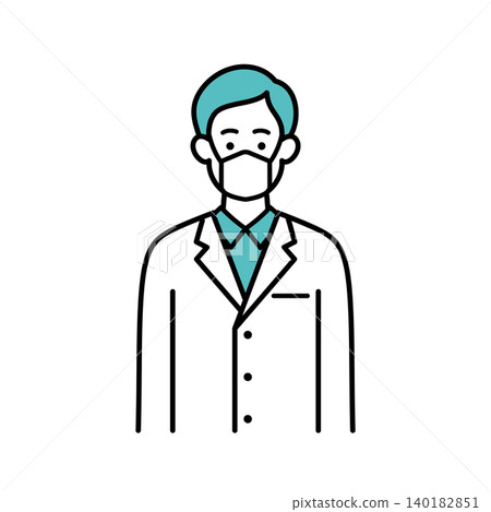 A male pharmacist wearing a mask A male pharmacist wearing a mask 140182851