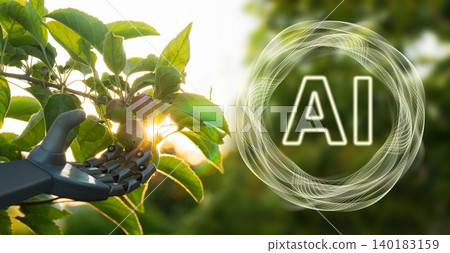 Using artificial intelligence in precision agriculture. Smart farming concept. Using artificial intelligence in precision agriculture. Smart farming concept. 140183159