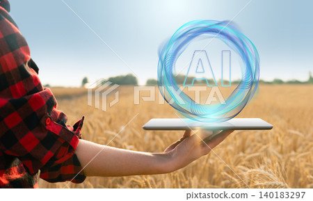 Using artificial intelligence in precision agriculture. Smart farming concept. Using artificial intelligence in precision agriculture. Smart farming concept. 140183297