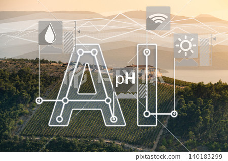 Using artificial intelligence in precision agriculture. Smart farming concept. 140183299