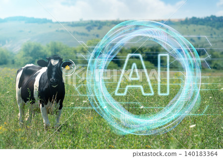 Using Artificial Intellingence for data analizing and herd management. Smart farming concept Using Artificial Intellingence for data analizing and herd management. Smart farming concept 140183364