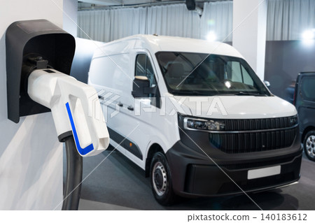 Electric delivery van with electric vehicles charging station Electric delivery van with electric vehicles charging station 140183612