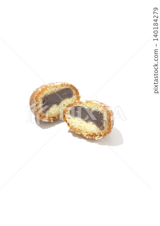 Anko donut photographed against a white background Anko donut photographed against a white background 140184279