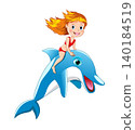 Child and dolphin 140184519