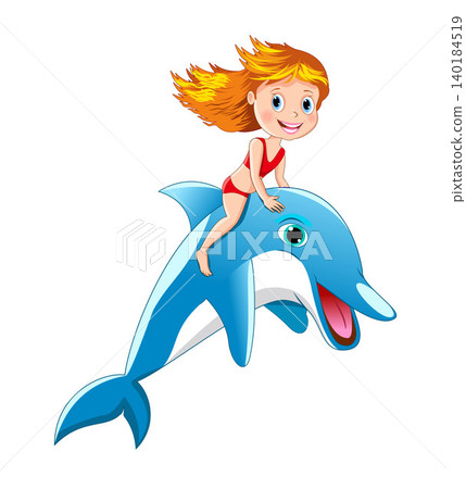 Child and dolphin Child and dolphin 140184519