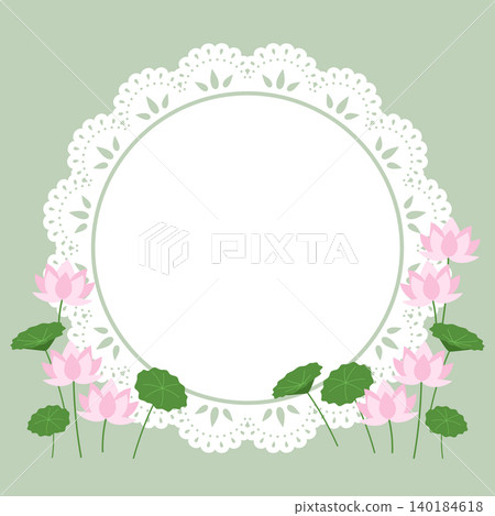 Retro lotus and lace background (square) Retro lotus and lace background (square) 140184618