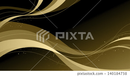 A luxurious material featuring a deep black gradient with elegant curves of gold and platinum. A luxurious material featuring a deep black gradient with elegant curves of gold and platinum. 140184738