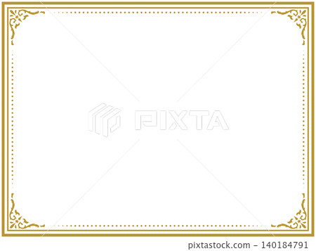 Antique design frame/star/gold/illustration/material 140184791