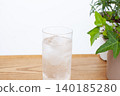 A glass of water and a houseplant 140185280