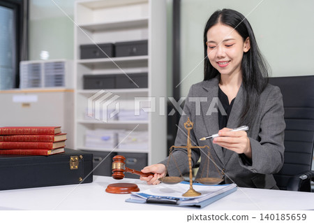 Lawyer and businesswoman or judge Consult with clients, legal and legal services. 140185659