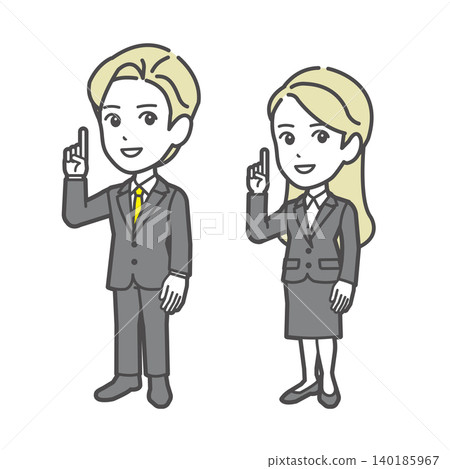 Business person explaining by pointing, men and women Business person explaining by pointing, men and women 140185967