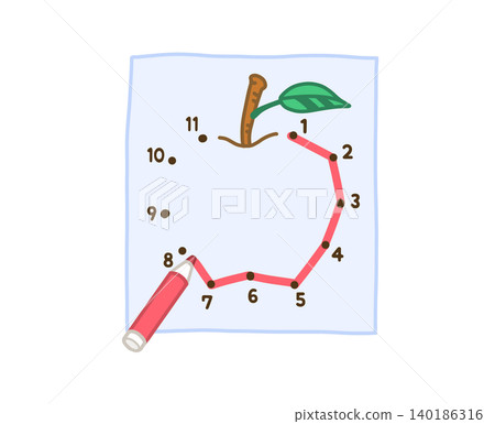 Dot-to-dot illustration Dot-to-dot illustration 140186316