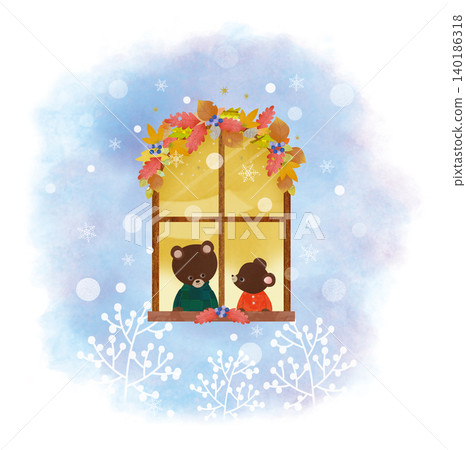 Snow and windows Snow and windows 140186318