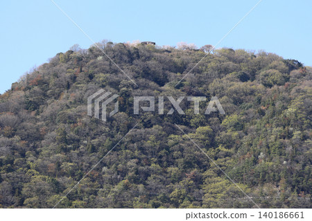 A view of the summit of Mt. Fudekage from Sunami Beach Park in Mihara City. A view of the summit of Mt. Fudekage from Sunami Beach Park in Mihara City. 140186661