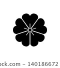 Japanese-style lucky charm motif: Simple cherry blossom icon 03 140186672