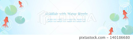 A refreshing Japanese-style frame featuring goldfish and water ripples, complete with lotus leaves, for use as a web banner. A refreshing Japanese-style frame featuring goldfish and water ripples, complete with lotus leaves, for use as a web banner. 140186680
