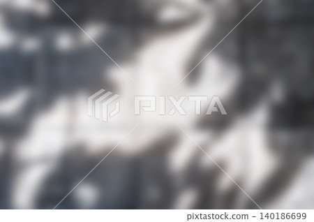Soft Blurry Tree Leaf Shadows on White Wall Background: Aesthetic Shadow Overlay Texture for Product Mockup Design 140186699